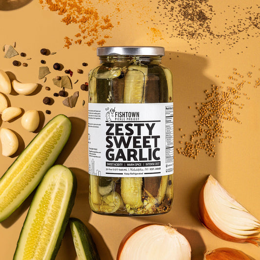 Zesty Sweet Garlic Pickles