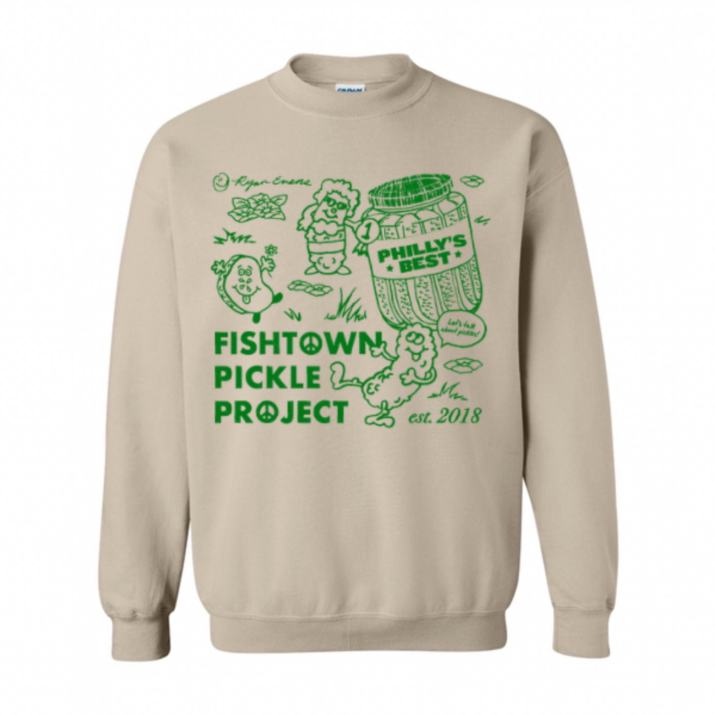 CUSTOM ART Crewneck - Ryan Evans x Fishtown Pickle Project