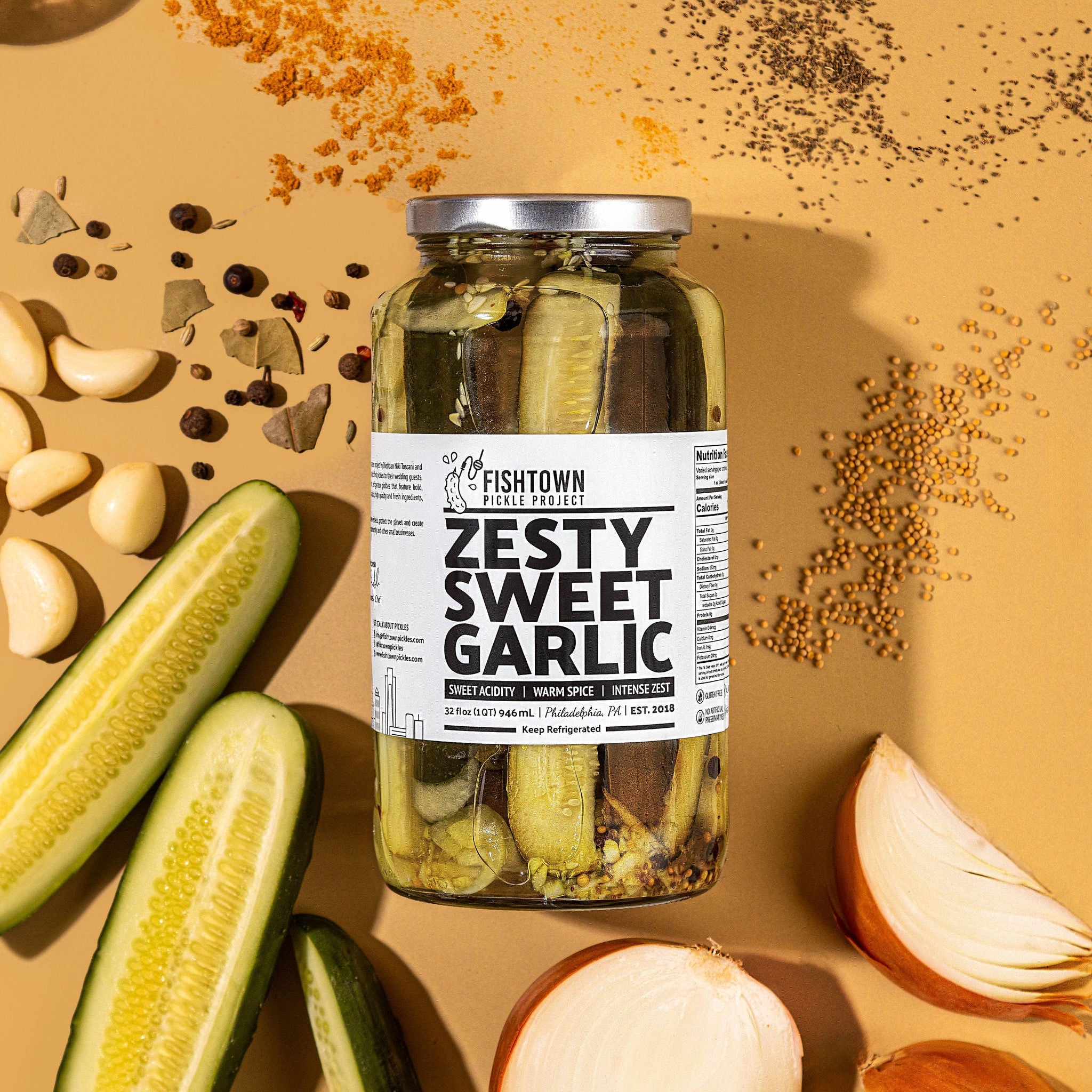 Zesty Sweet Garlic Pickles | Artisan Small Batch Refrigerated