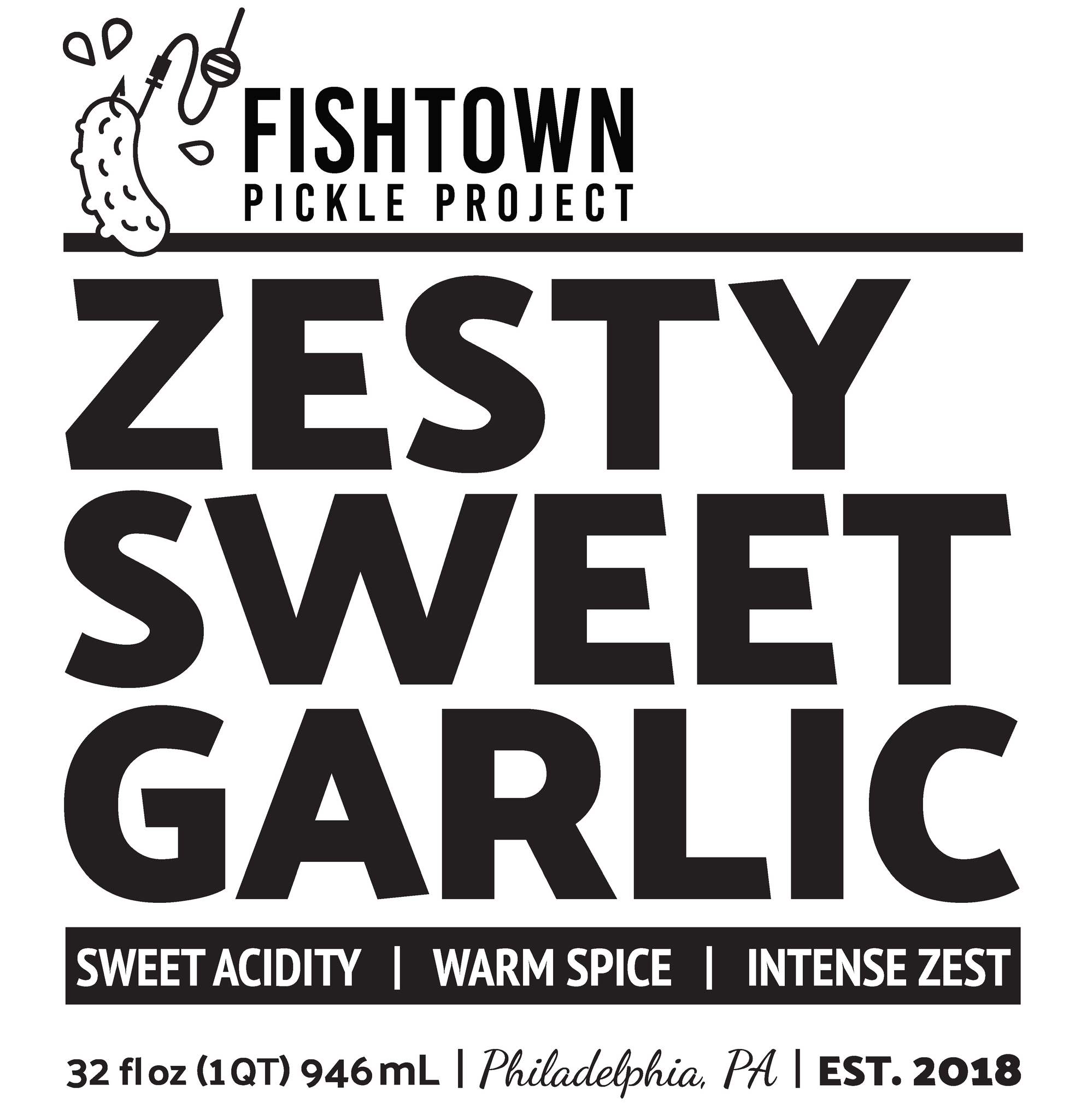 Zesty Sweet Garlic 32 oz Fishtown Pickle Project